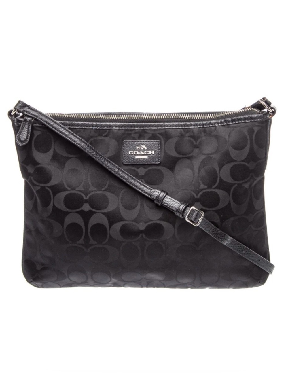 Coach Signature Nylon iPad Crossbody Bag